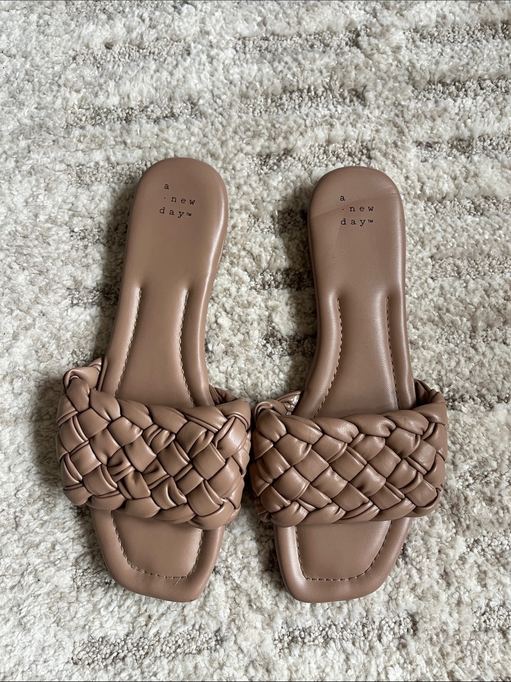 a new day Braided Slide Sandals in Taupe